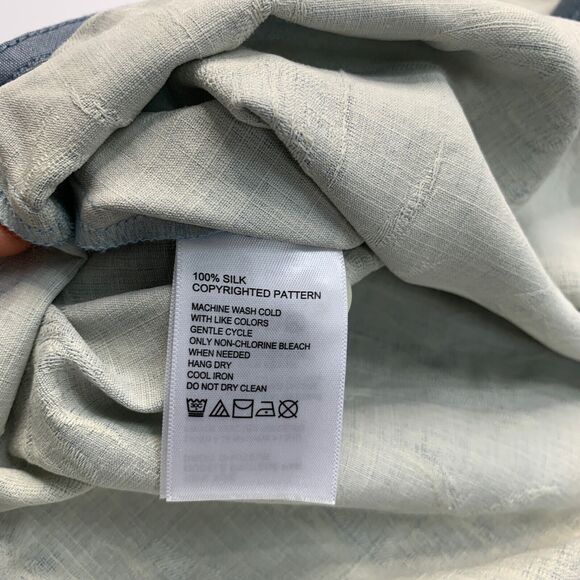 Tommy Bahama Shirt Mens XXL Breeze Blue Palms in Paradise Silk Hawaiian Jacquard - Picture 6 of 11